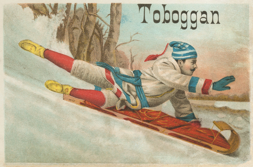 Detail of Toboggan Victorian Trading Card by Corbis