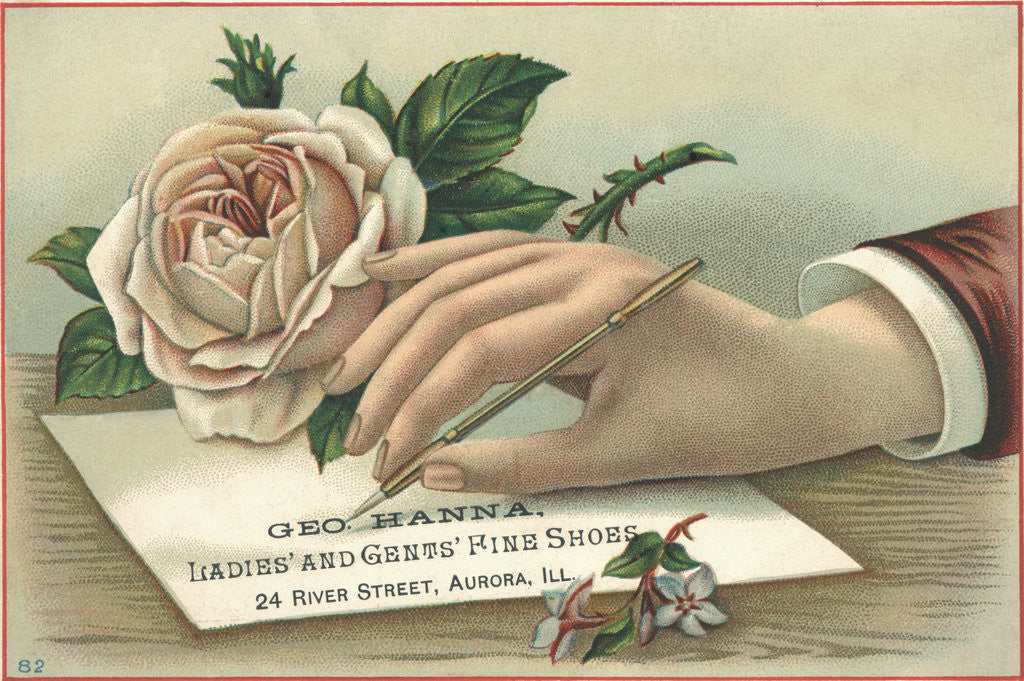 Detail of George Hanna, Ladies' And Gents' Fine Shoes Trade Card by Corbis