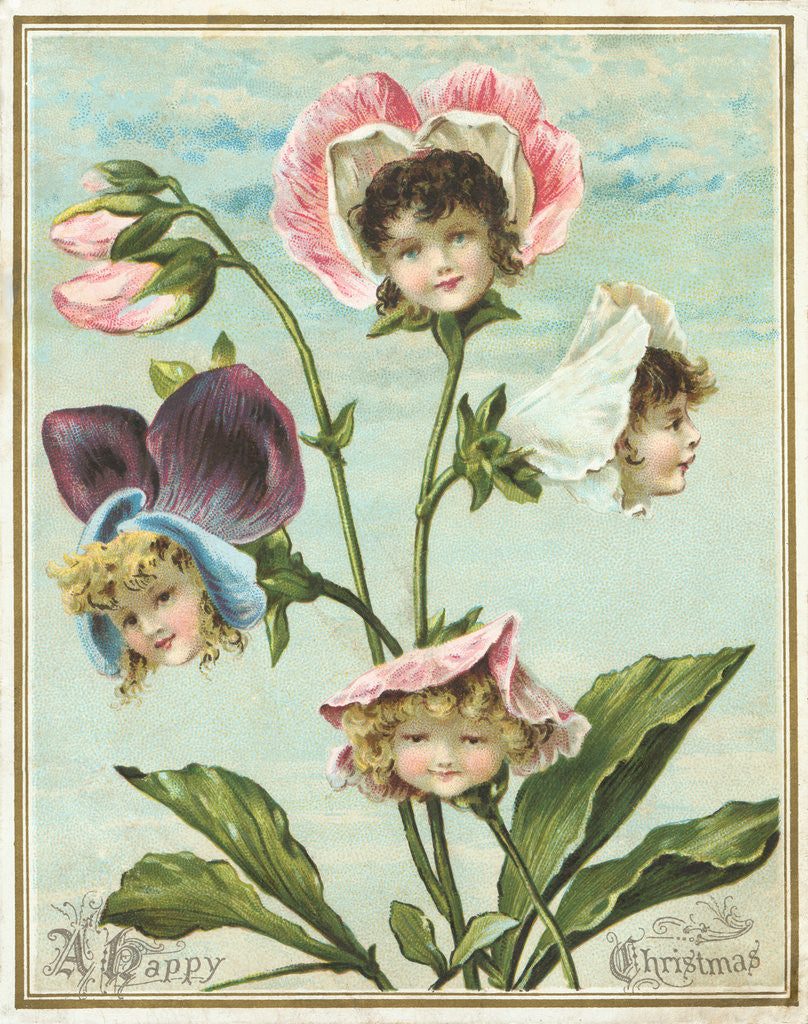 Detail of A Happy Christmas Postcard by Anonymous