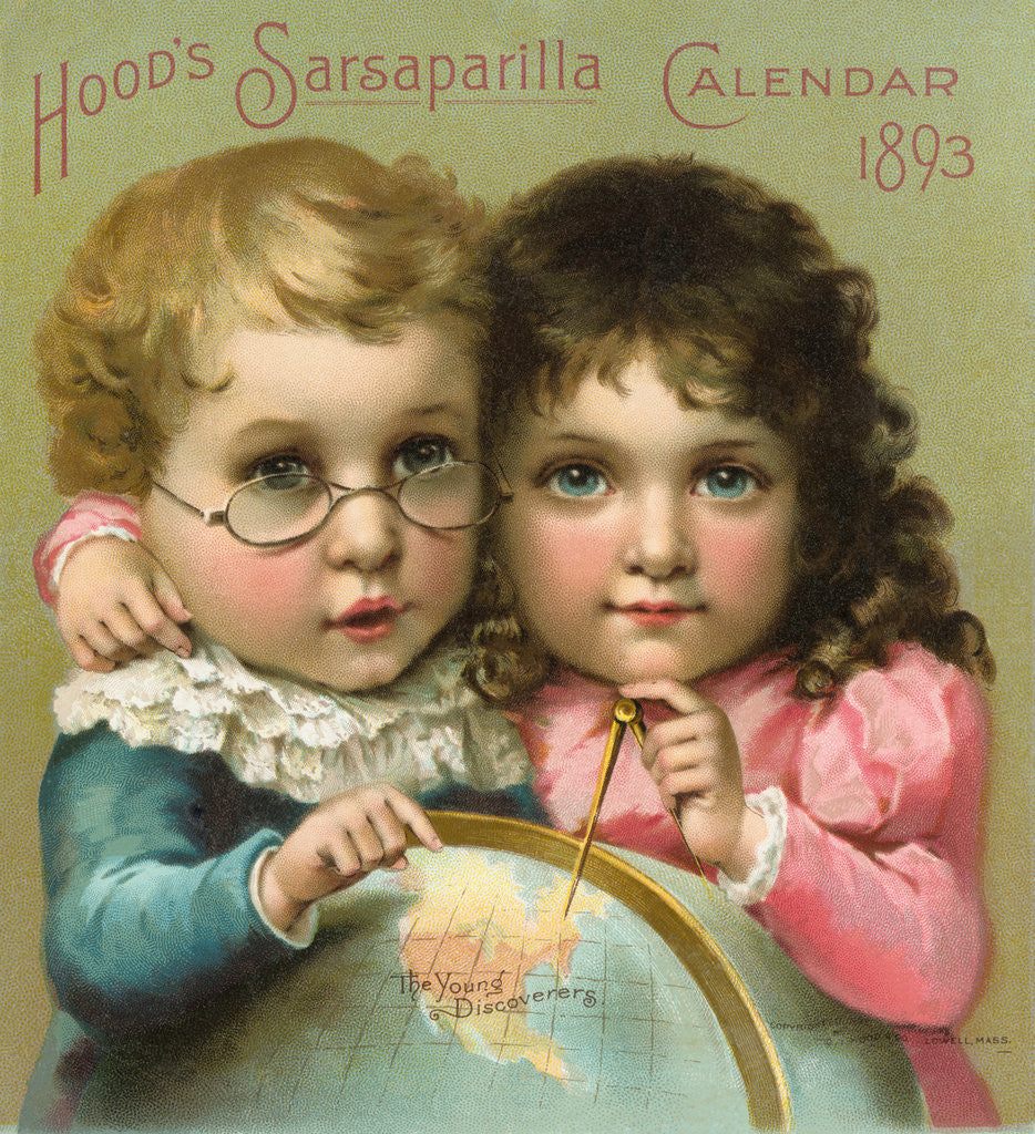 Detail of Hood's Sarsaparilla Calendar Color Lithograph by Anonymous