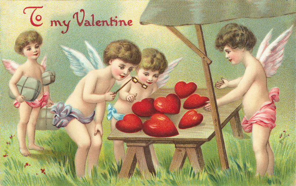 Detail of To My Valentine Postcard by Corbis
