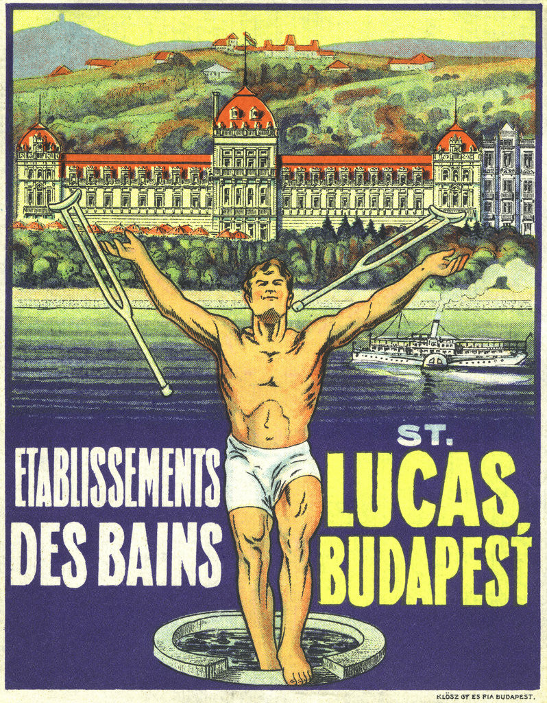 Detail of St. Lucas, Budapest Luggage Label by Anonymous
