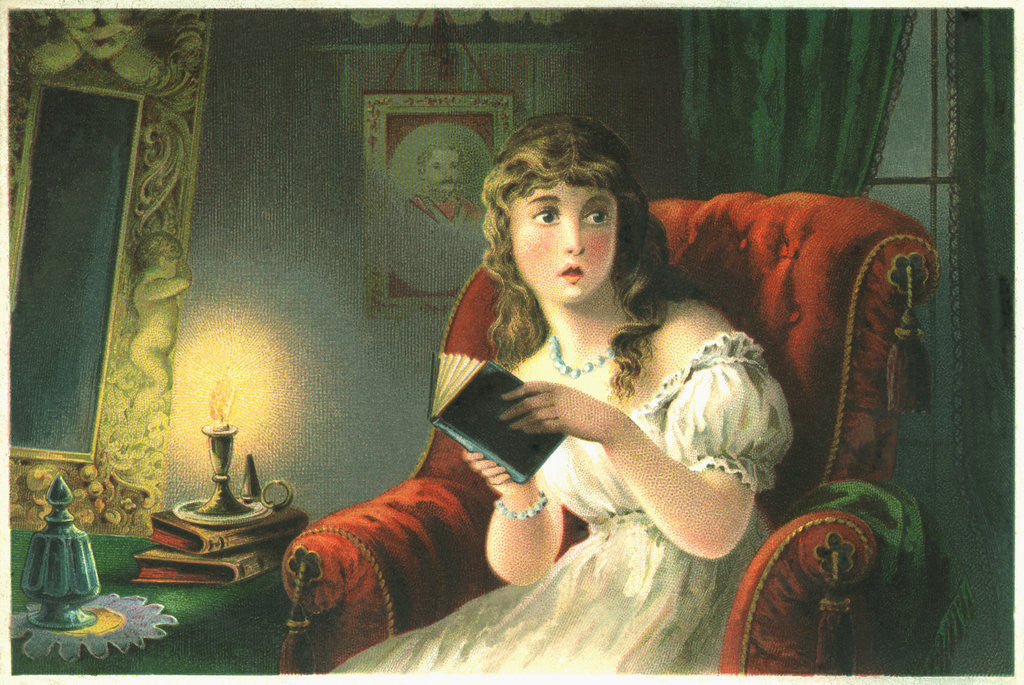 Detail of The Ghost Story by Robert William Buss Trade Card by Anonymous