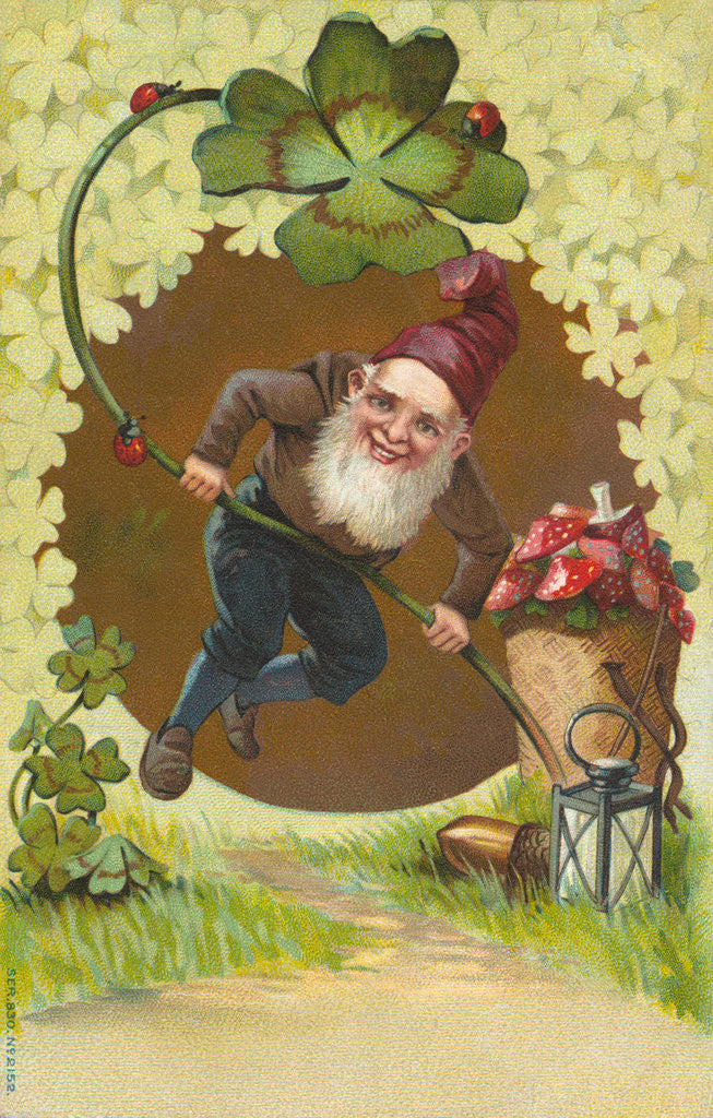 Detail of Postcard of a Leprechaun by Anonymous