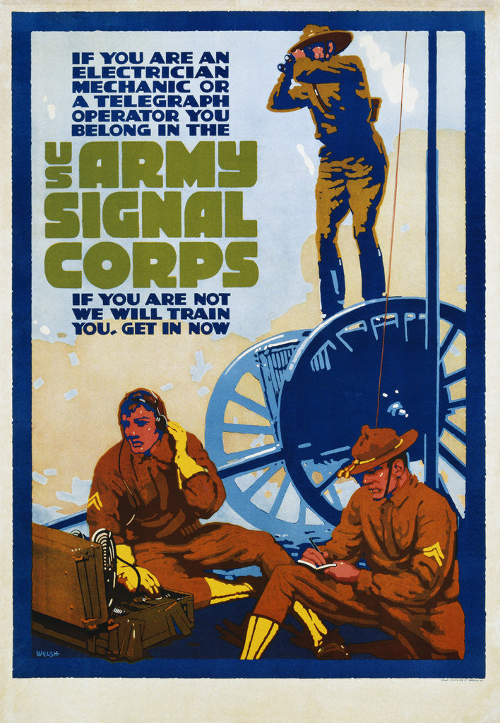Detail of U.S. Army Signal Corps Recruitment Poster by Anonymous