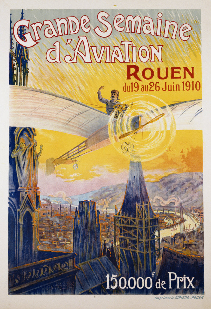 Detail of Grande Semaine d'Aviation Poster by Charles Rambert