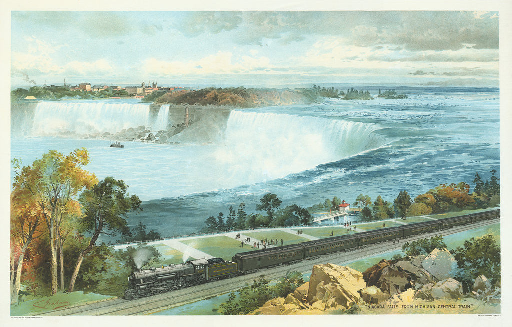 Detail of Niagara Falls from Michigan Central Train Poster by Charles Graham