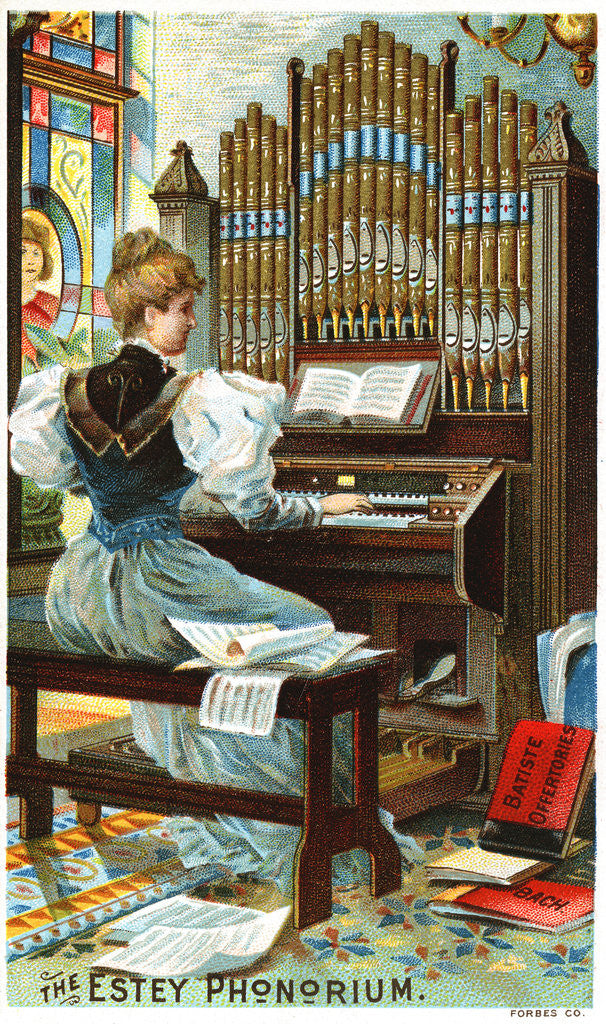 Detail of The Estey Phonorium Trade Card by Anonymous