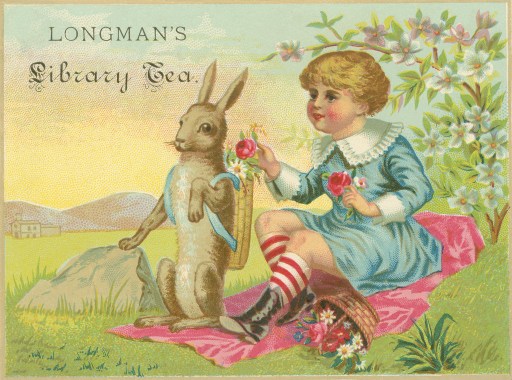 Detail of Longman's Library Tea Trade Card by Corbis