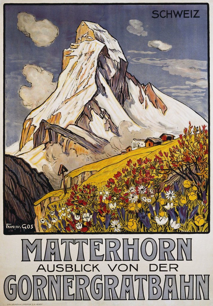 Detail of Matterhorn Travel Poster by Francois Gos