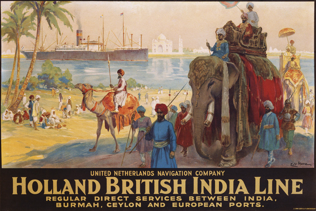 Detail of Holland British India Line Poster by E.V. Hove
