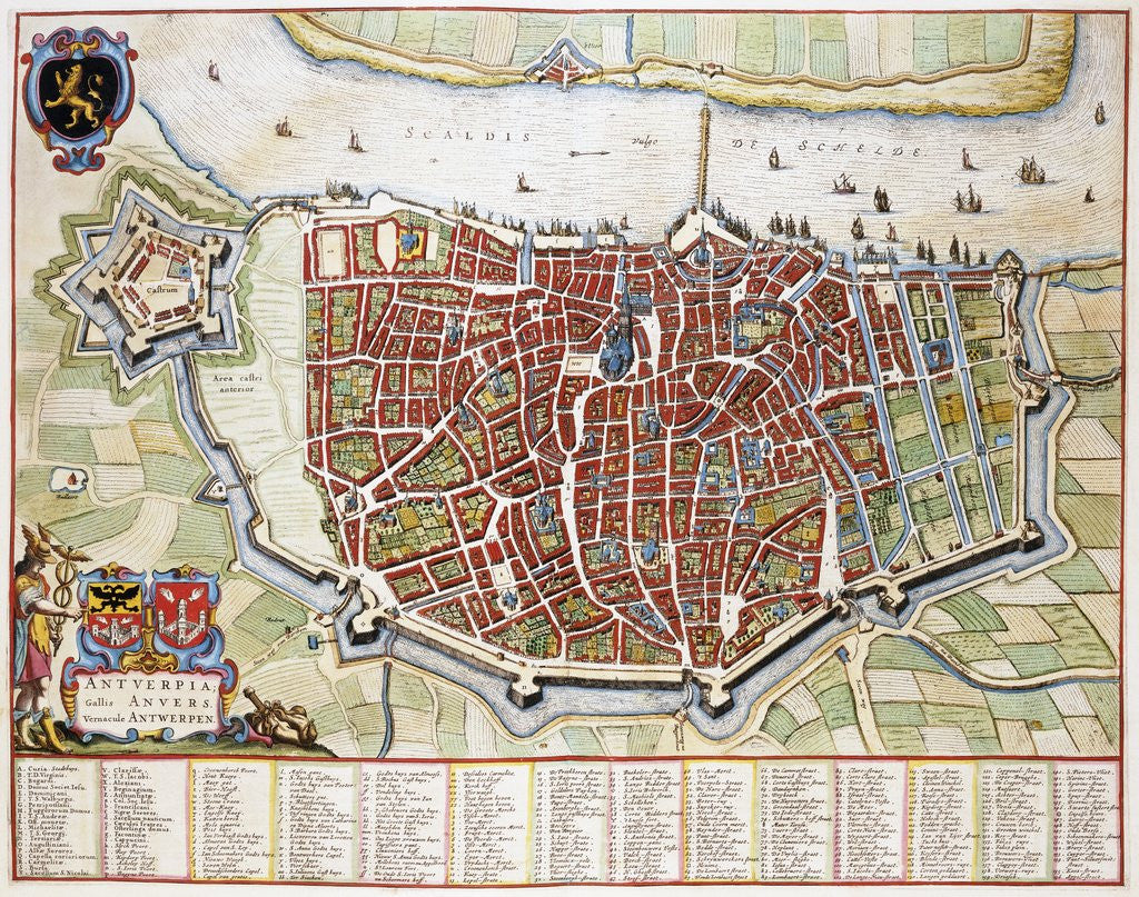 Detail of Antverpia Map of Antwerp by Jan Blaeu