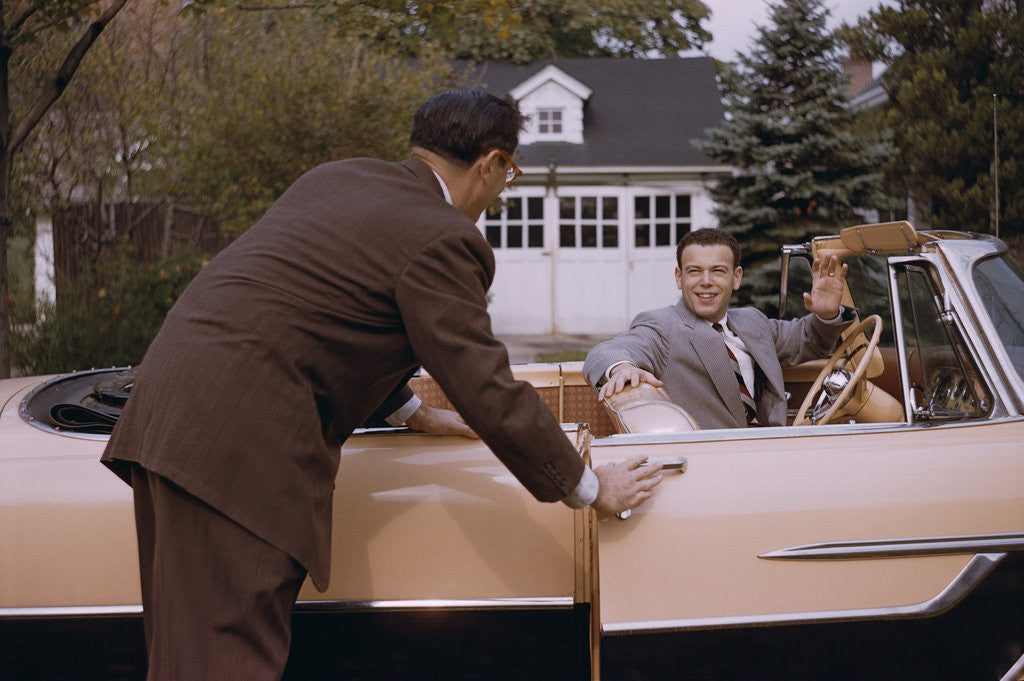 Detail of Businessman Dropping Off Carpooler by Corbis