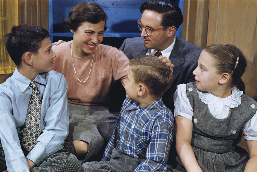 Detail of Happy Family Gathered Together at Home by Anonymous