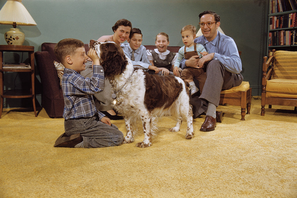 Detail of Boy Playing with the Family Dog by Anonymous