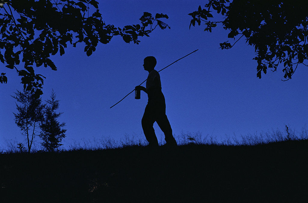 Detail of Silhouette of Boy Walking by Anonymous