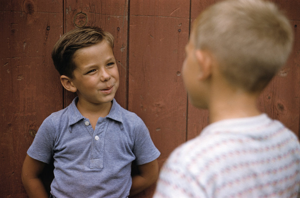 Detail of Boys Sharing Secrets by Corbis