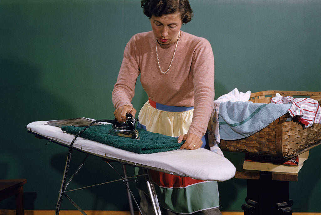 Detail of Woman Ironing at Home by Anonymous
