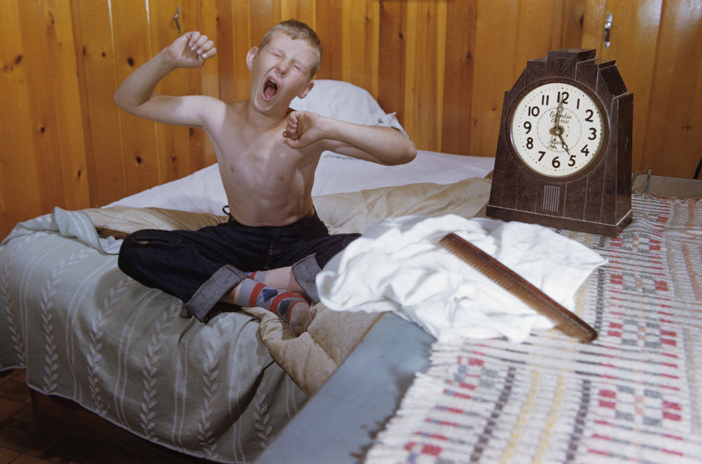 Detail of Boy Waking Up by Corbis