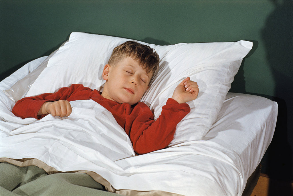 Detail of Child Sleeping in Bed by Anonymous