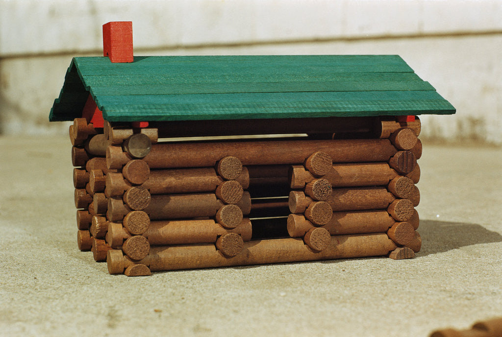 Detail of Toy Log Cabin by Corbis