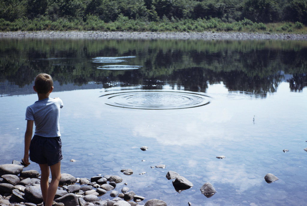 Detail of Boy Skipping Rocks by Anonymous