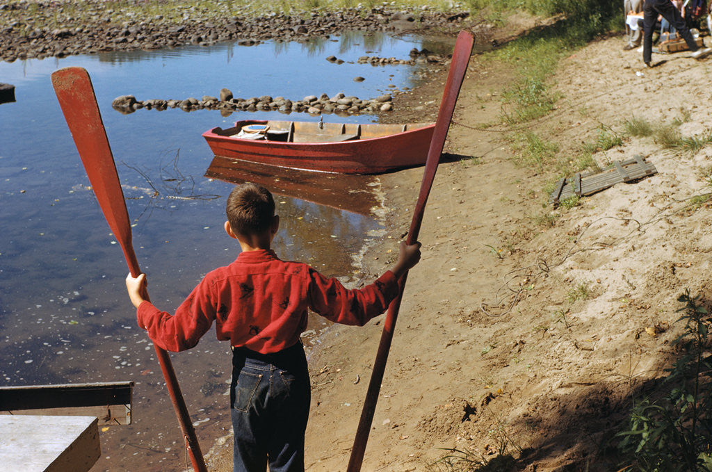 Detail of Boy Holding Oars by Anonymous