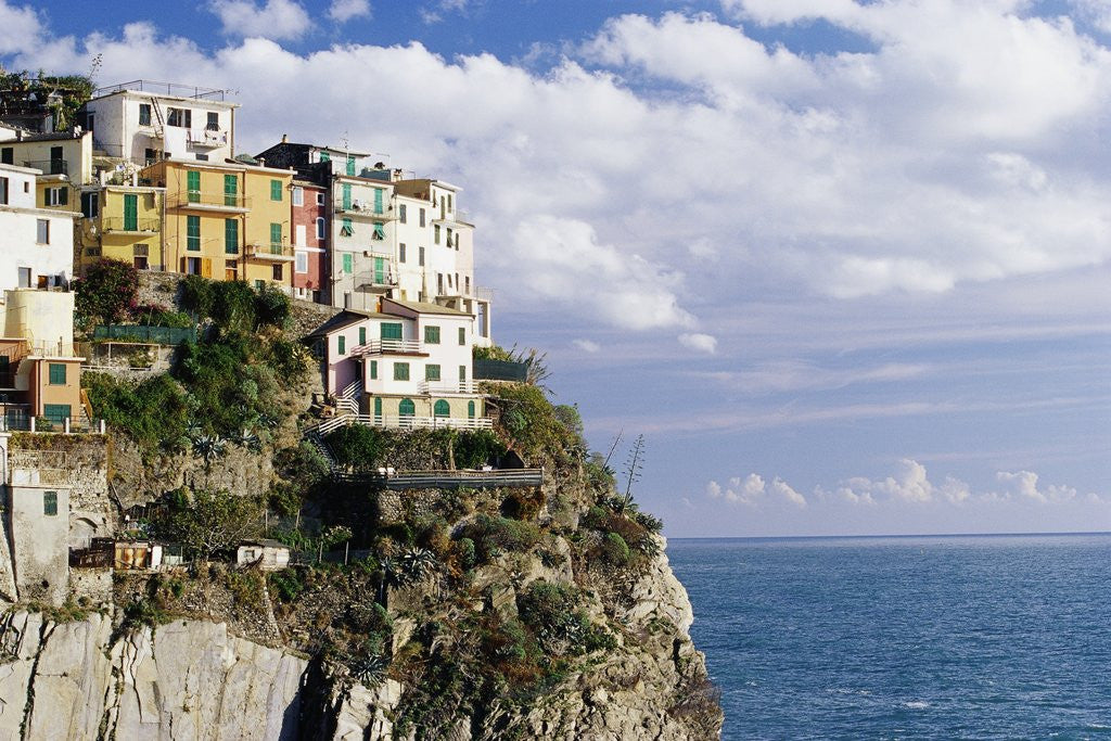 Detail of Houses on Sea Cliff in Manarola by Corbis