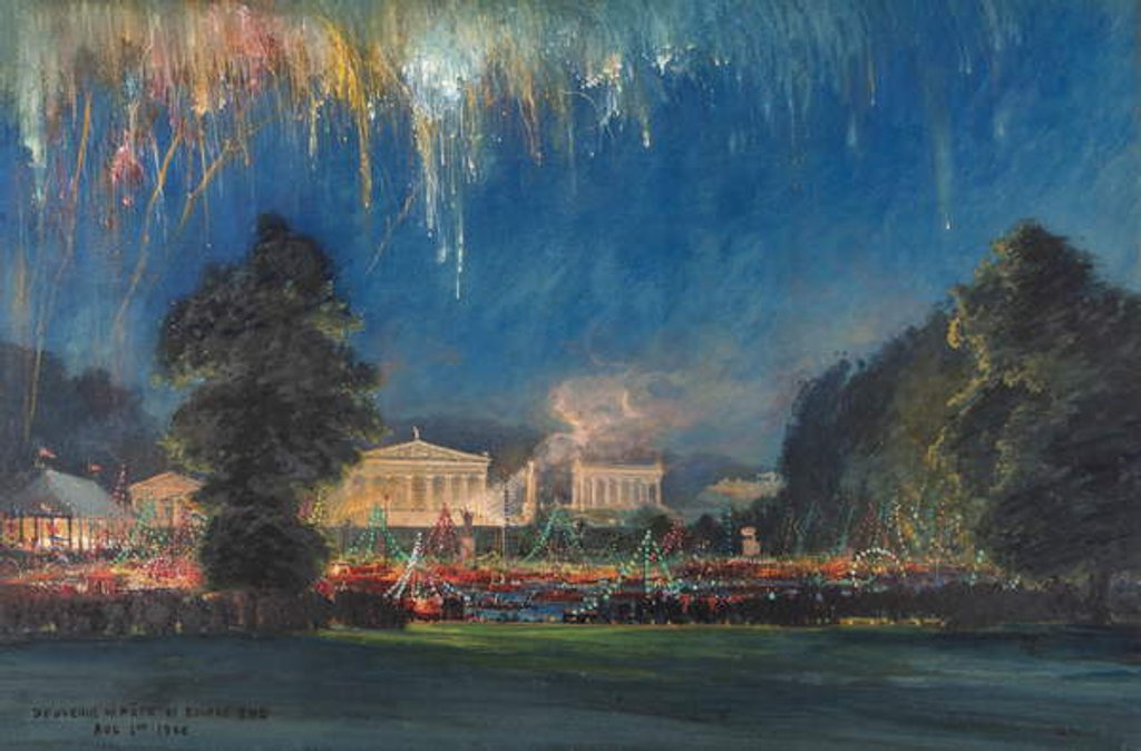 Detail of Souvenir of Fête at Bourne End by Henry William Woolls