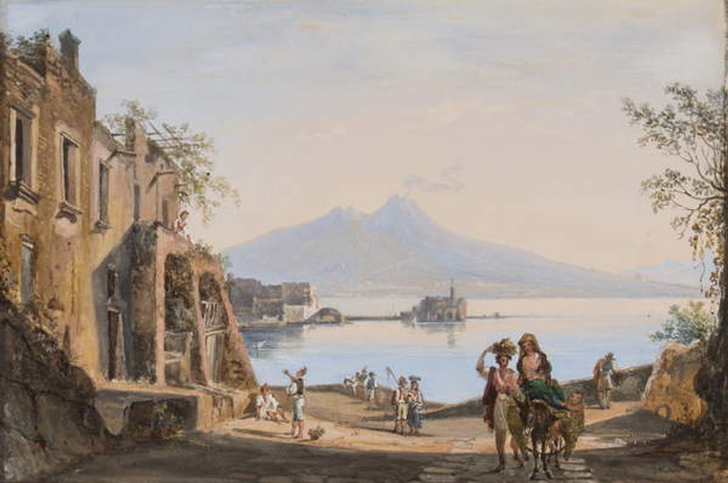 Detail of View of Vesuvius from the Mergellina, c.1845 by Catherine Louisa Marlay