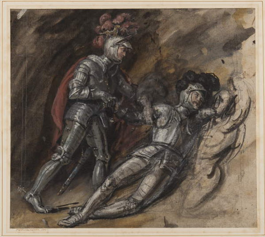 Detail of The Fallen Knight by Thomas Miles Richardson