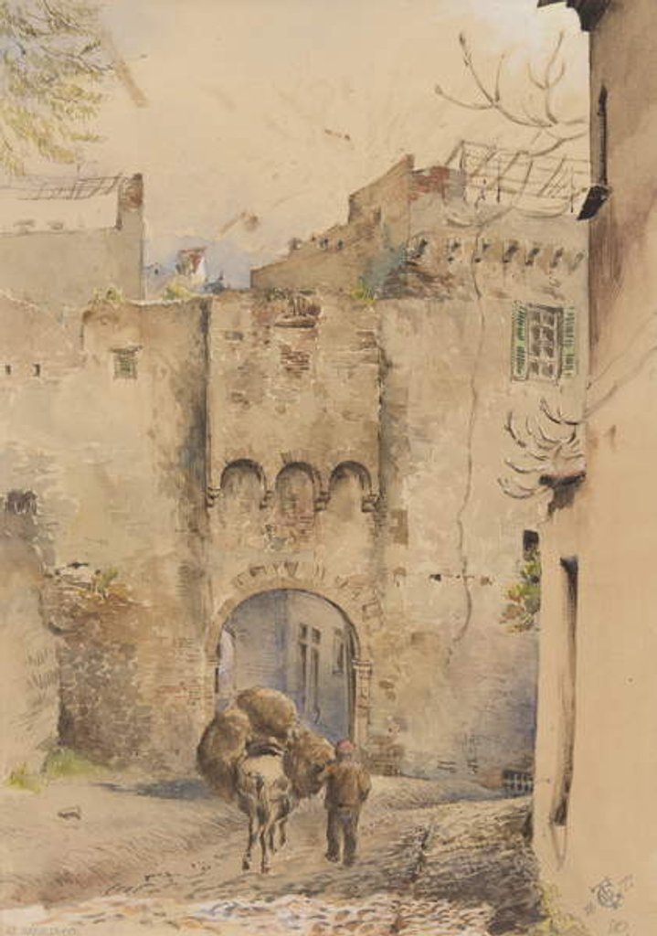 Detail of Gate at the top of the Old Town, San Remo, 1877 by George Douglas Tinling