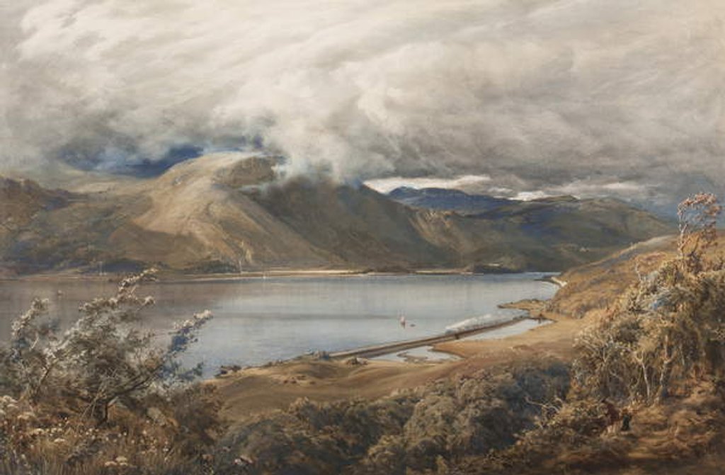 Detail of North Wales, possibly a stretch of the Ffestiniog railway by Bernard Walter Evans