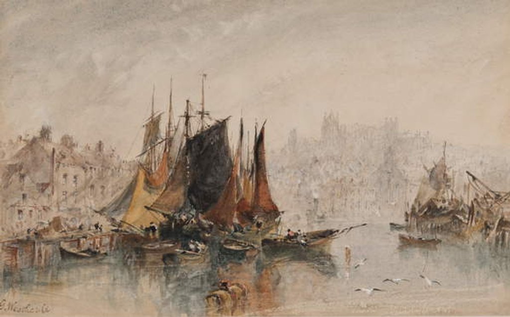Detail of Whitby Harbour by George Weatherill