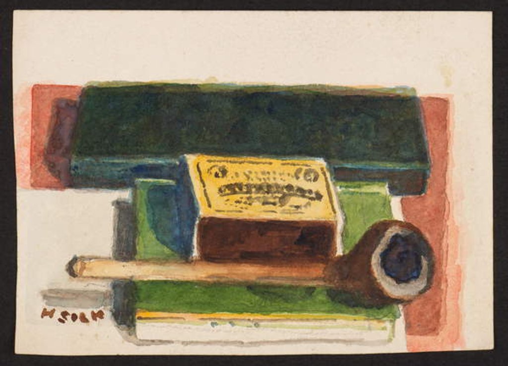 Detail of Matches and pipe, c.1930 by Henry Silk