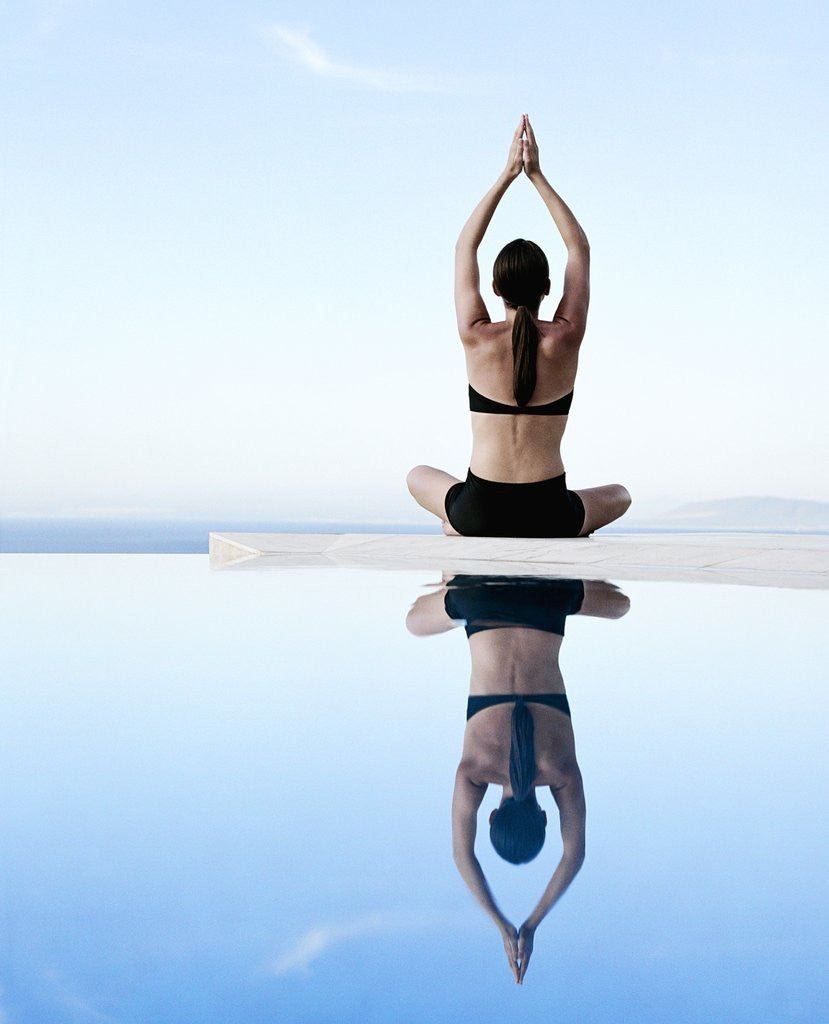 Detail of Woman Exercising on Swimming Pool Edge by Anonymous