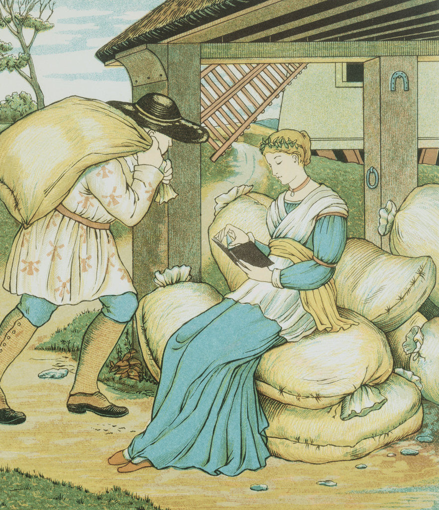 Detail of Rumpelstiltskin Book Illustration by George R. Halkett