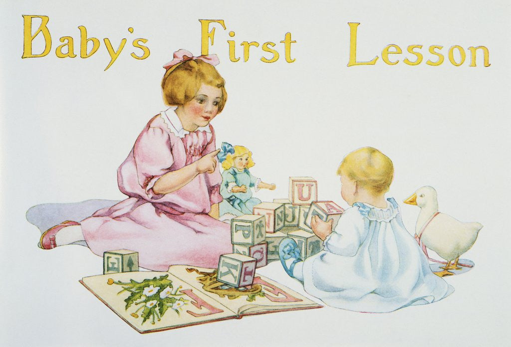 Detail of Baby's First Lesson Book Illustration by Florence Curtis Elizabeth Choate