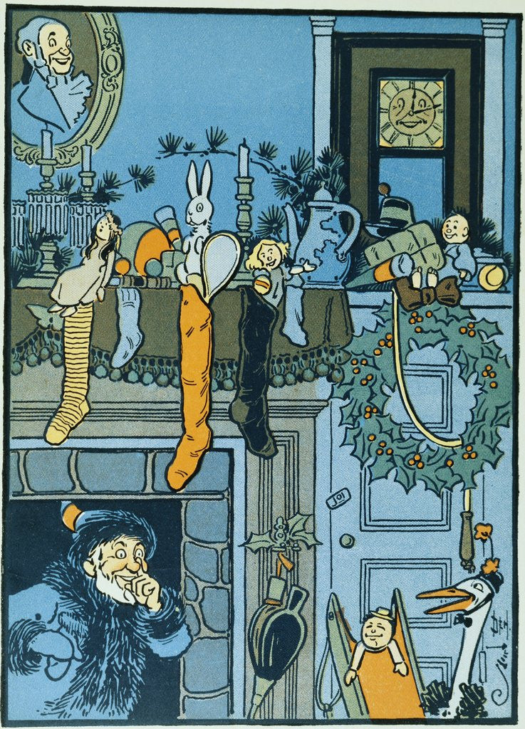 Detail of Denslow's Night Before Christmas Book Illustration by William W. Denslow