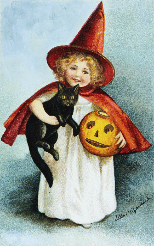Detail of Halloween Postcard by Ellen H. Clapsaddle