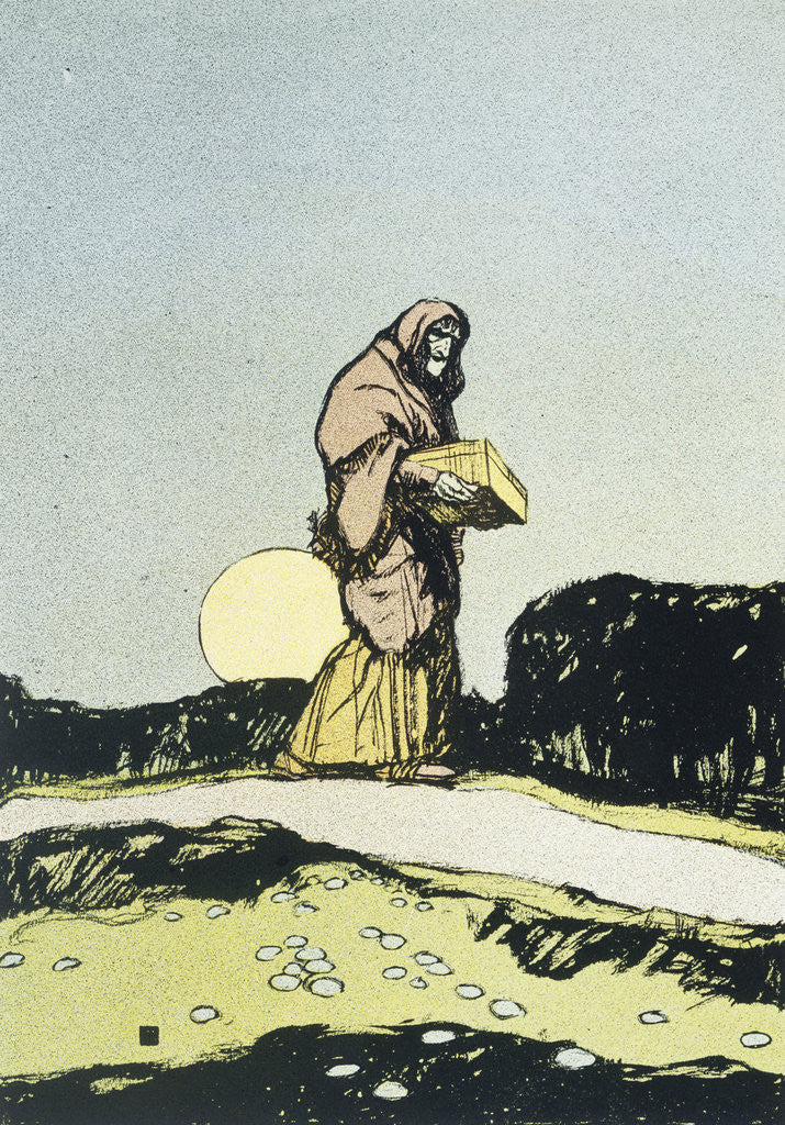 Detail of Illustration Depicting the Evil Queen in Disguise by Charles B. Falls