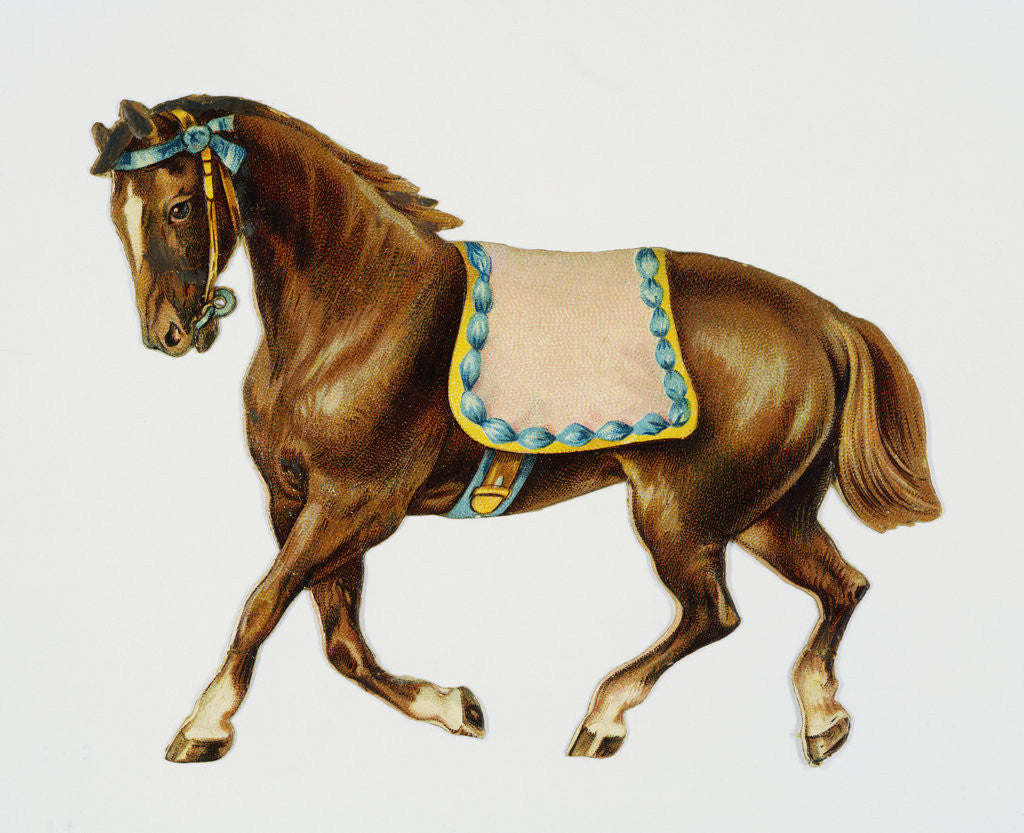 Detail of Illustration Depicting a Brown Pony by Anonymous
