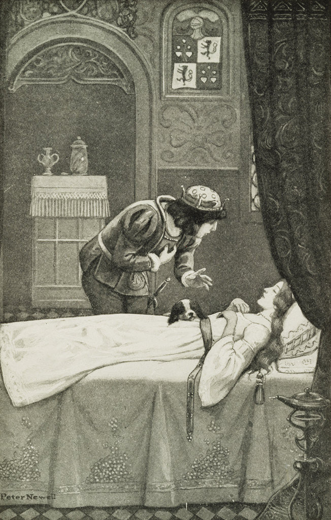 Detail of Illustration Depicting the Prince Discovering Sleeping Beauty by Peter Newell
