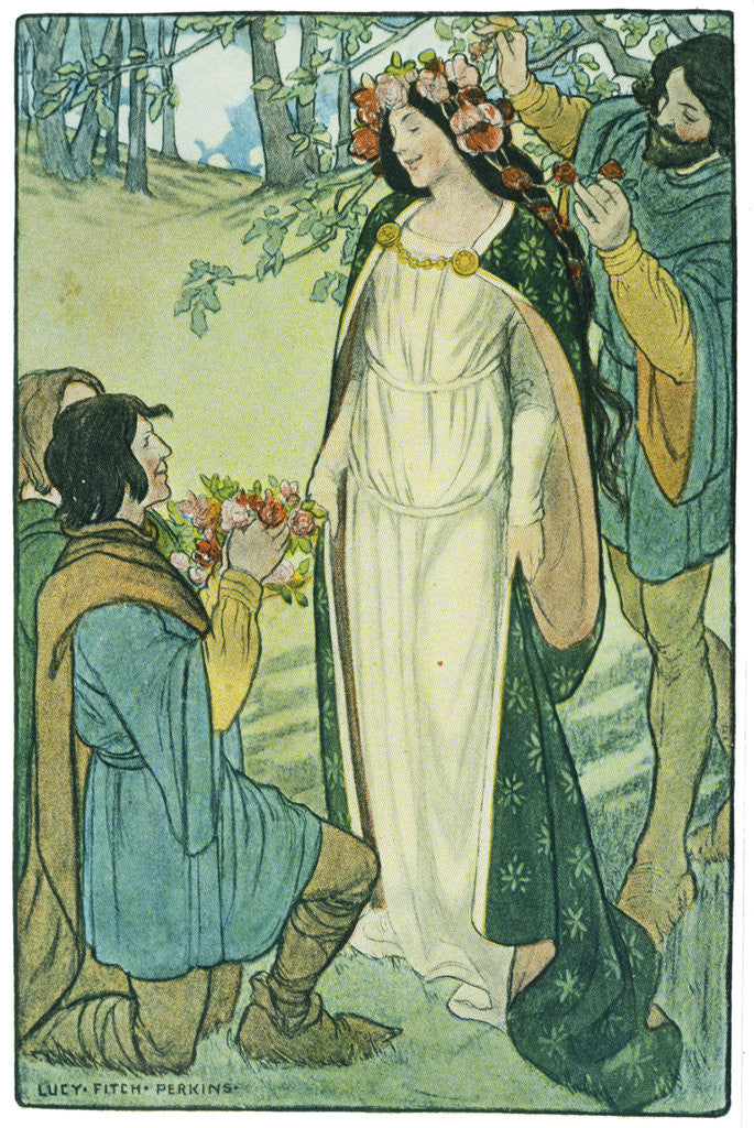 Detail of Illustration Depicting Clorinda as a Bride by Lucy Fitch Perkins
