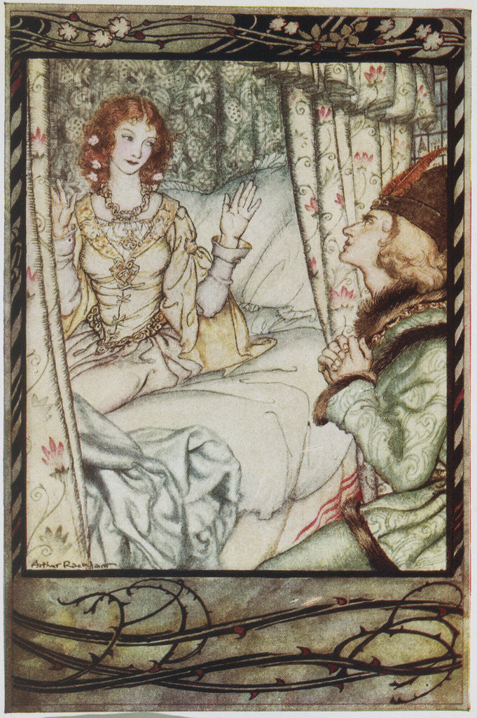 Detail of Illustration Depicting Prince Philip Waking Sleeping Beauty by Arthur Rackham