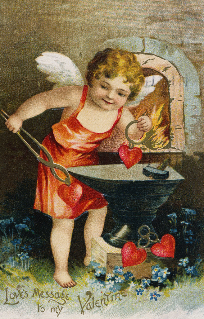 Detail of Love Message to My Valentine Postcard by Anonymous