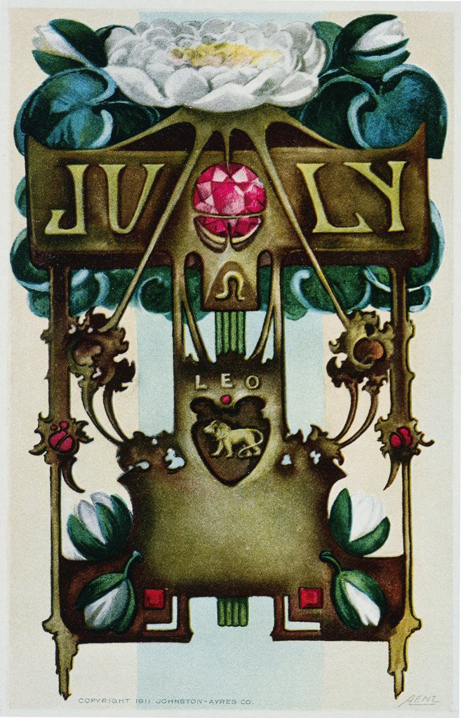 Detail of July - Leo Postcard by Anonymous