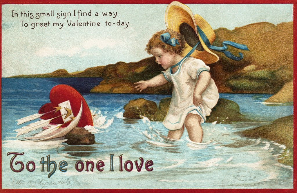 Detail of To the One I Love Postcard by Ellen H. Clapsaddle