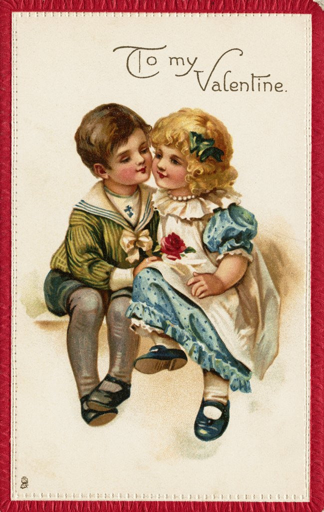 Detail of Little Darlings Valentine Postcard by Anonymous