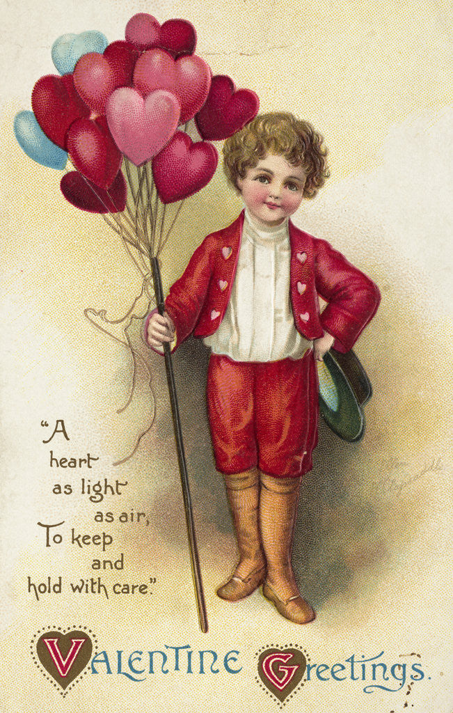 Detail of Valentine Greetings Postcard by Ellen H. Clapsaddle